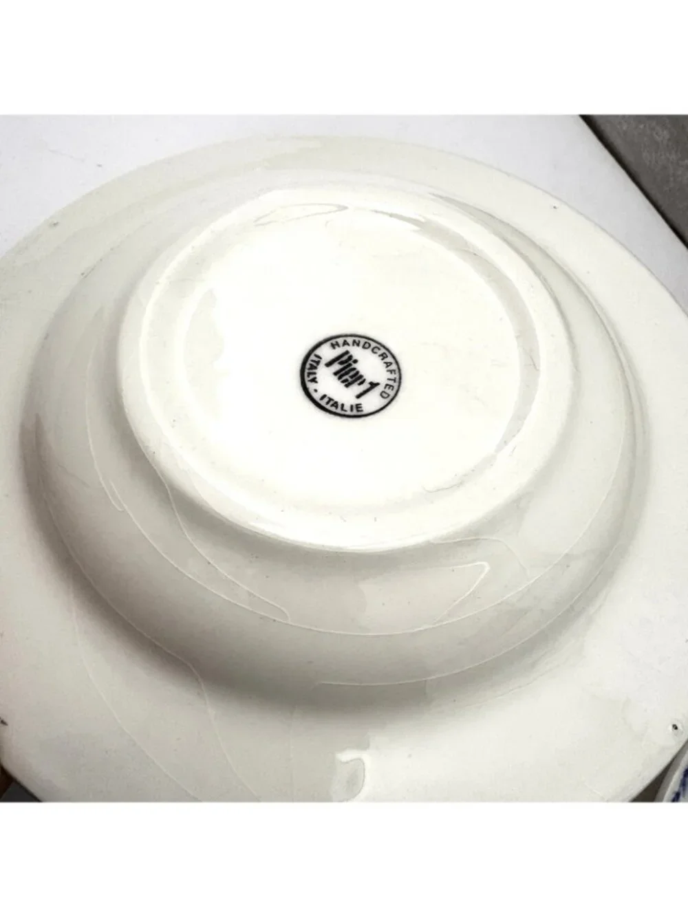 PIER 1 Italy Pasta Bowls Set of 2 Hand Painted Fruit Yellow 9” Vintage